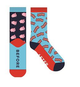 Frankly Funny Novelty Socks - Before/After Pig/Bacon